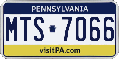 PA license plate MTS7066