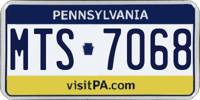 PA license plate MTS7068
