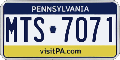 PA license plate MTS7071