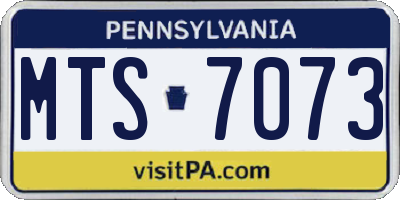 PA license plate MTS7073