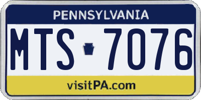 PA license plate MTS7076