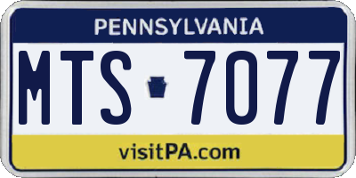 PA license plate MTS7077