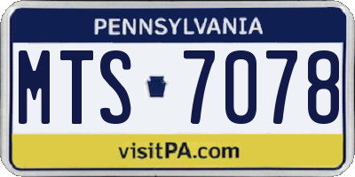 PA license plate MTS7078