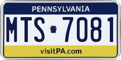 PA license plate MTS7081
