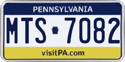 PA license plate MTS7082