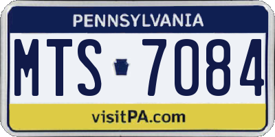 PA license plate MTS7084