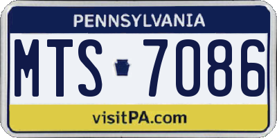 PA license plate MTS7086