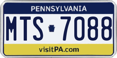 PA license plate MTS7088