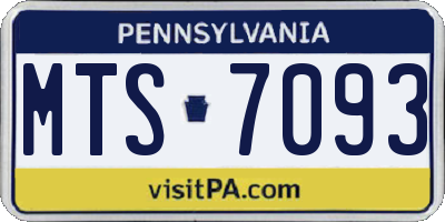 PA license plate MTS7093