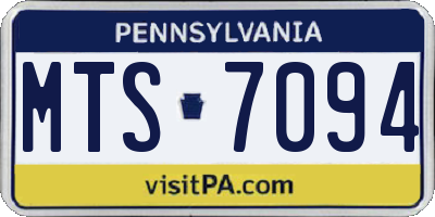 PA license plate MTS7094