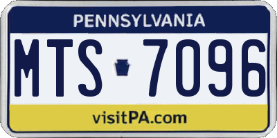 PA license plate MTS7096