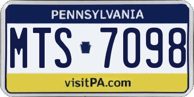 PA license plate MTS7098