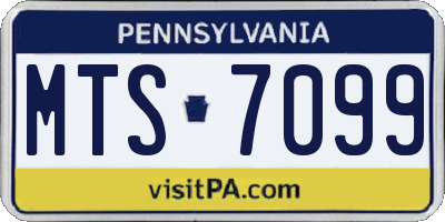 PA license plate MTS7099