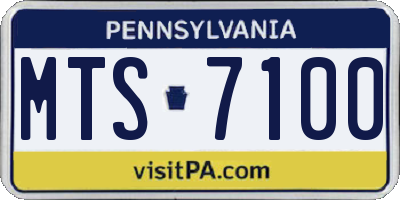 PA license plate MTS7100