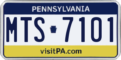 PA license plate MTS7101