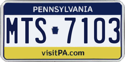 PA license plate MTS7103