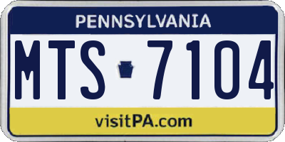 PA license plate MTS7104