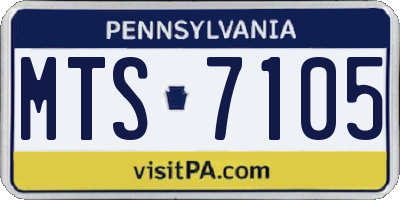 PA license plate MTS7105