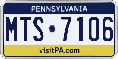 PA license plate MTS7106