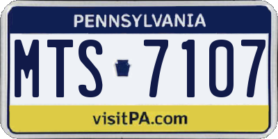 PA license plate MTS7107