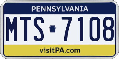 PA license plate MTS7108