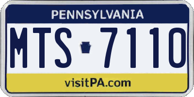 PA license plate MTS7110