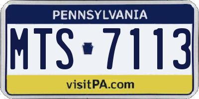 PA license plate MTS7113
