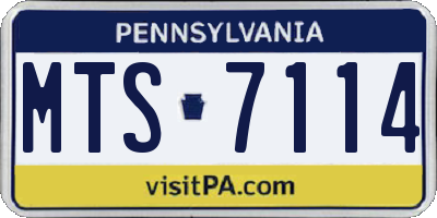 PA license plate MTS7114
