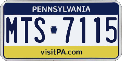 PA license plate MTS7115