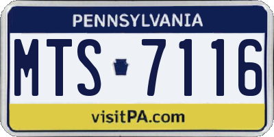 PA license plate MTS7116