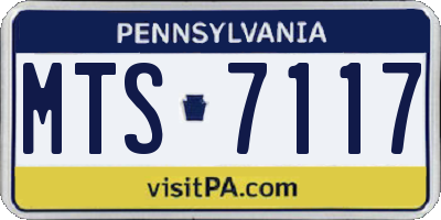 PA license plate MTS7117