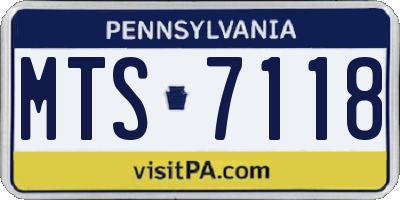 PA license plate MTS7118