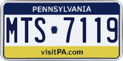 PA license plate MTS7119