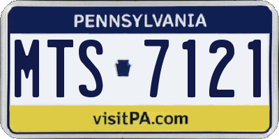 PA license plate MTS7121