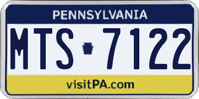 PA license plate MTS7122