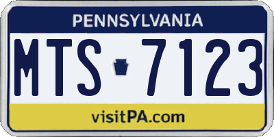 PA license plate MTS7123