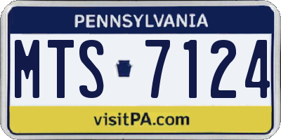 PA license plate MTS7124