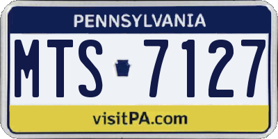 PA license plate MTS7127