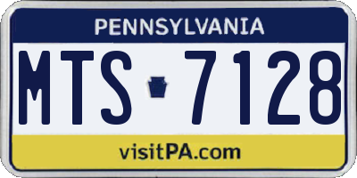 PA license plate MTS7128