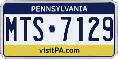 PA license plate MTS7129
