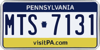PA license plate MTS7131