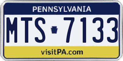 PA license plate MTS7133
