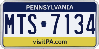 PA license plate MTS7134