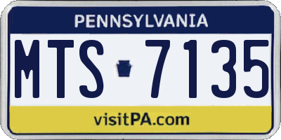 PA license plate MTS7135