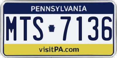 PA license plate MTS7136