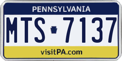 PA license plate MTS7137