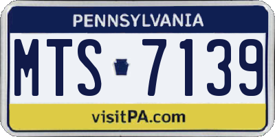 PA license plate MTS7139