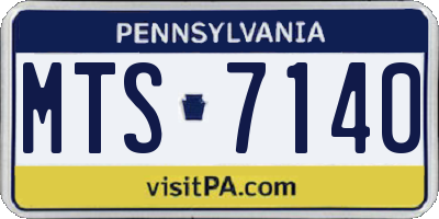 PA license plate MTS7140