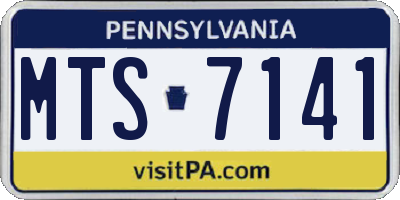 PA license plate MTS7141