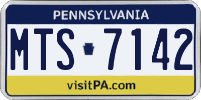 PA license plate MTS7142